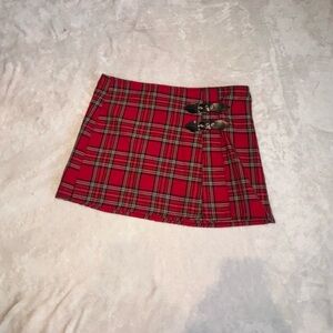 Super low fat vintage Plaid Mini Skirt